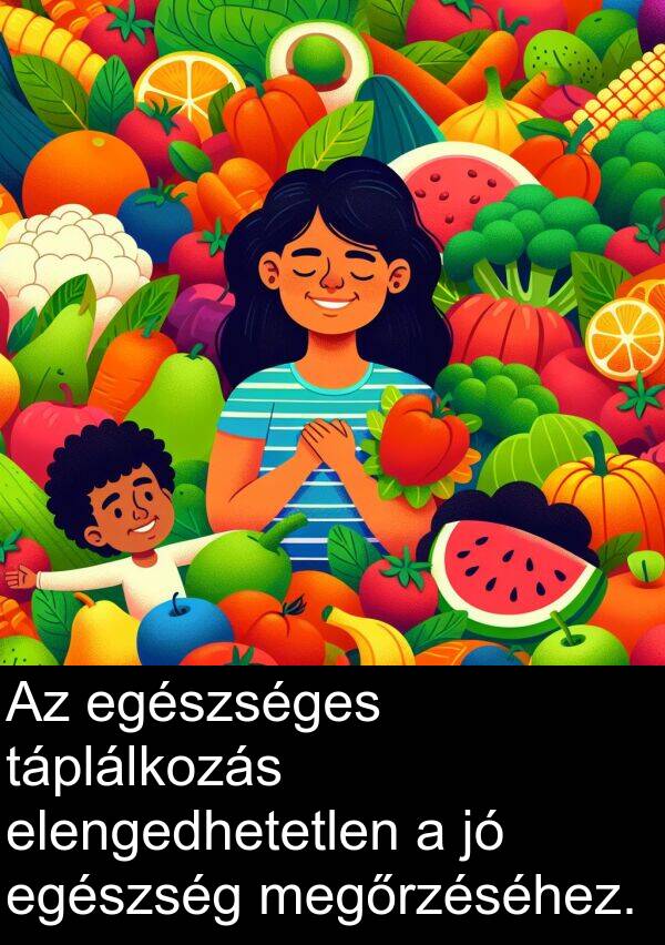 táplálkozás: Az egészséges táplálkozás elengedhetetlen a jó egészség megőrzéséhez.