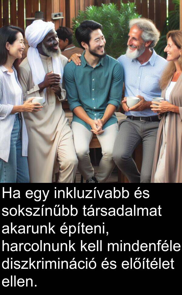 mindenféle: Ha egy inkluzívabb és sokszínűbb társadalmat akarunk építeni, harcolnunk kell mindenféle diszkrimináció és előítélet ellen.