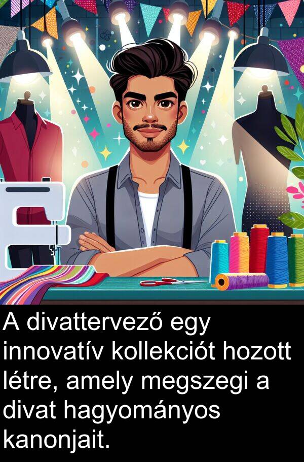 divat: A divattervező egy innovatív kollekciót hozott létre, amely megszegi a divat hagyományos kanonjait.