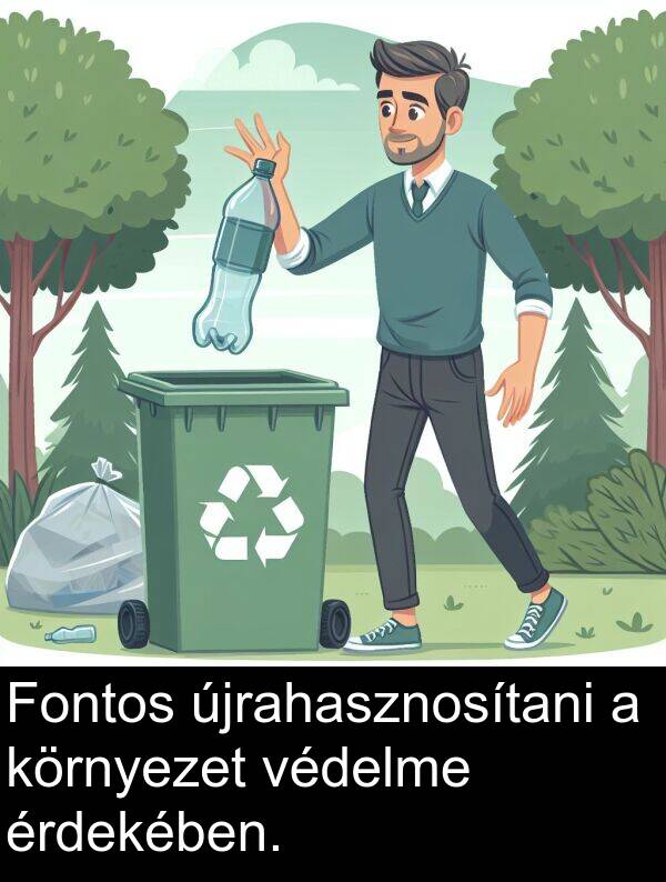újrahasznosítani: Fontos újrahasznosítani a környezet védelme érdekében.