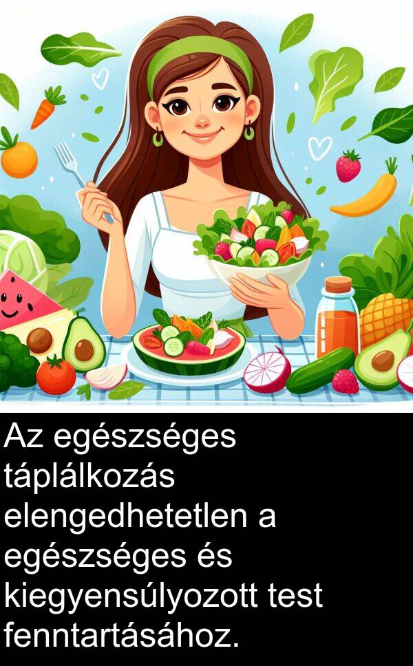 kiegyensúlyozott: Az egészséges táplálkozás elengedhetetlen a egészséges és kiegyensúlyozott test fenntartásához.