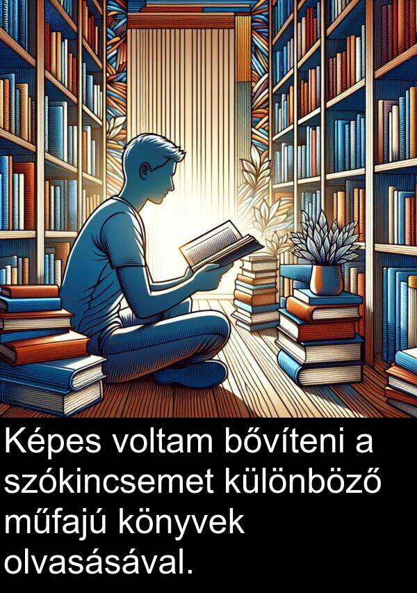 voltam: Képes voltam bővíteni a szókincsemet különböző műfajú könyvek olvasásával.