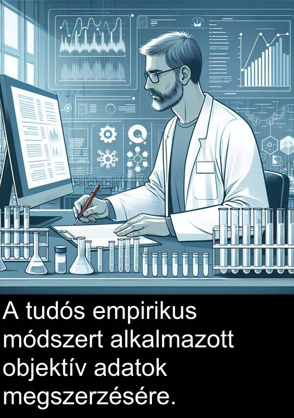 adatok: A tudós empirikus módszert alkalmazott objektív adatok megszerzésére.