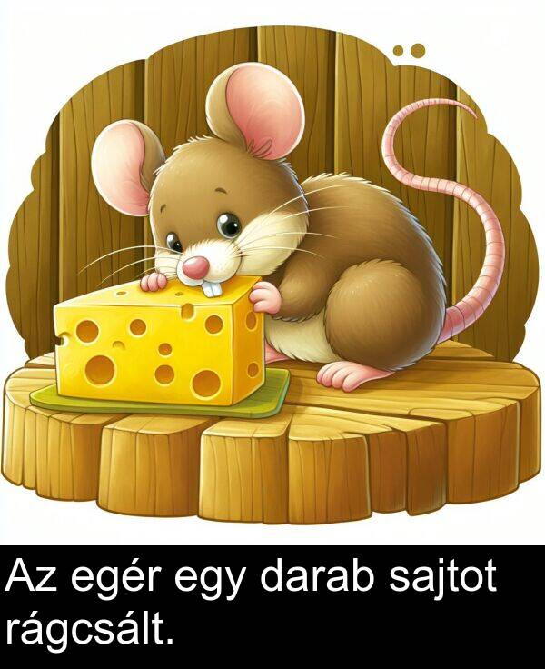 darab: Az egér egy darab sajtot rágcsált.