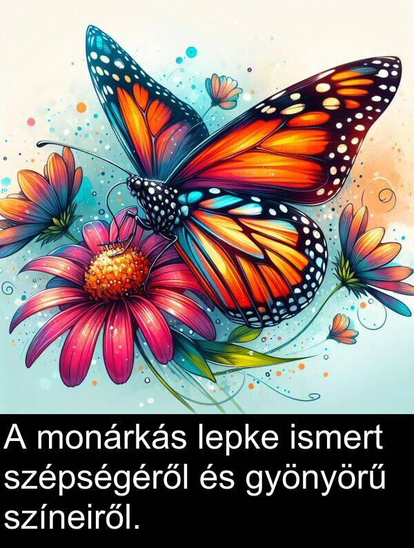 monárkás: A monárkás lepke ismert szépségéről és gyönyörű színeiről.