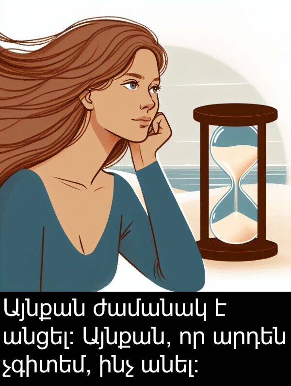 ժամանակ: Այնքան ժամանակ է անցել։ Այնքան, որ արդեն չգիտեմ, ինչ անել։