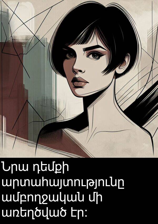 ամբողջական: Նրա դեմքի արտահայտությունը ամբողջական մի առեղծված էր։