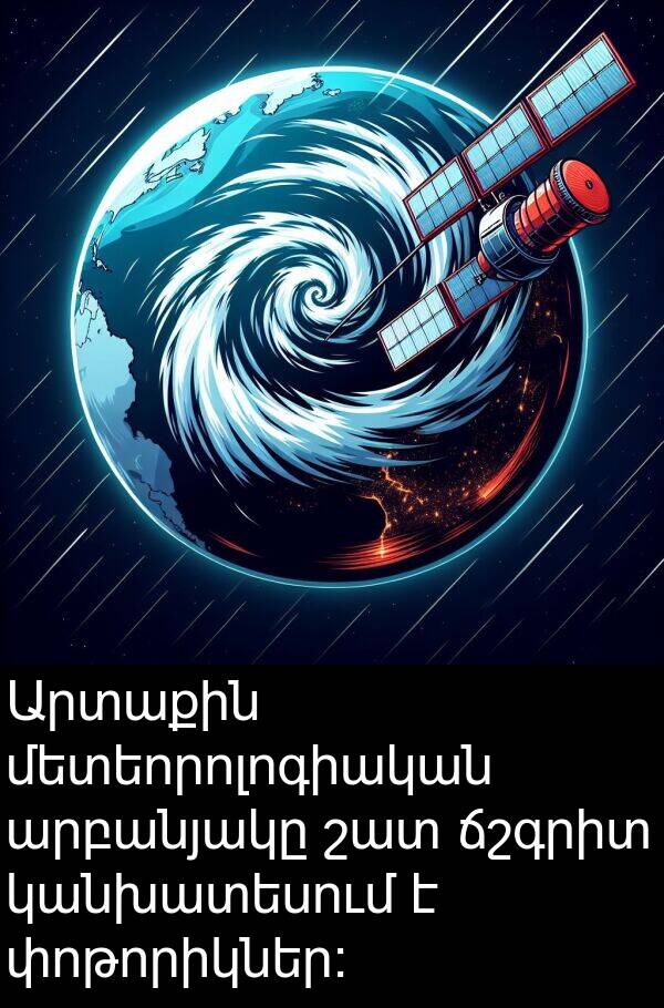 ճշգրիտ: Արտաքին մետեորոլոգիական արբանյակը շատ ճշգրիտ կանխատեսում է փոթորիկներ: