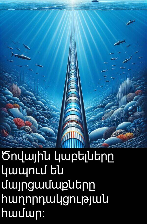 մայրցամաքները: Ծովային կաբելները կապում են մայրցամաքները հաղորդակցության համար։