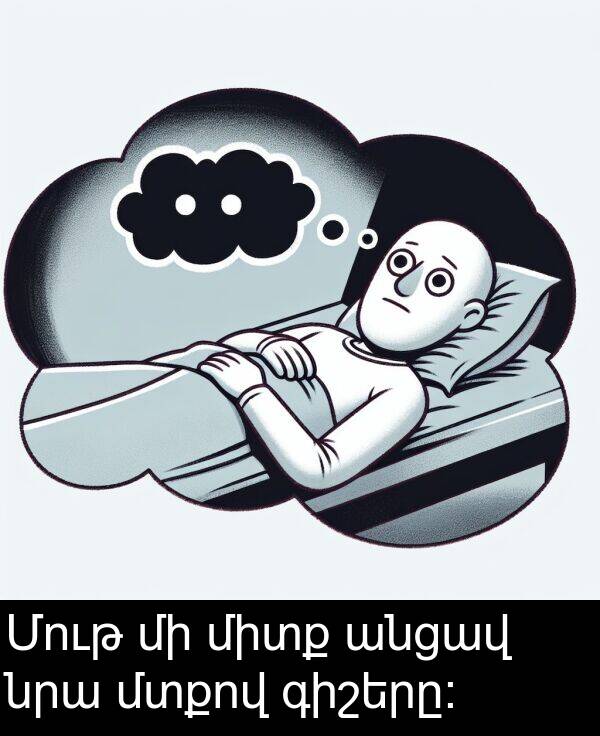 մտքով: Մութ մի միտք անցավ նրա մտքով գիշերը։