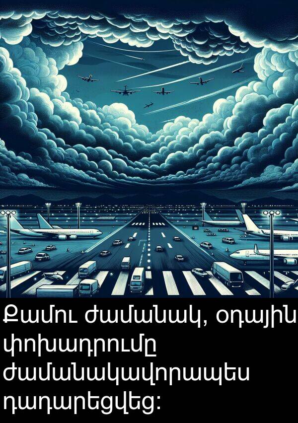 ժամանակ: Քամու ժամանակ, օդային փոխադրումը ժամանակավորապես դադարեցվեց։