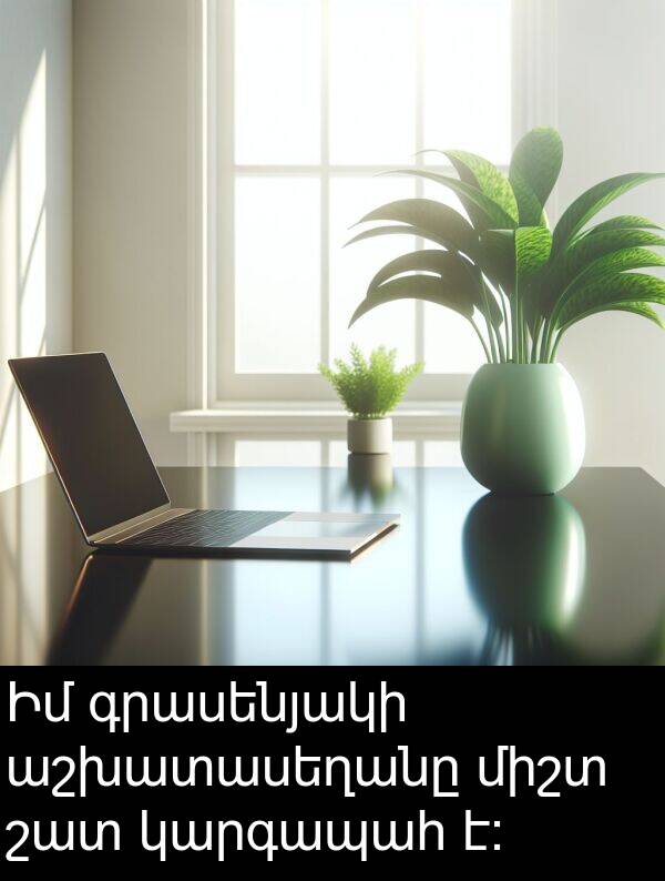 գրասենյակի: Իմ գրասենյակի աշխատասեղանը միշտ շատ կարգապահ է: