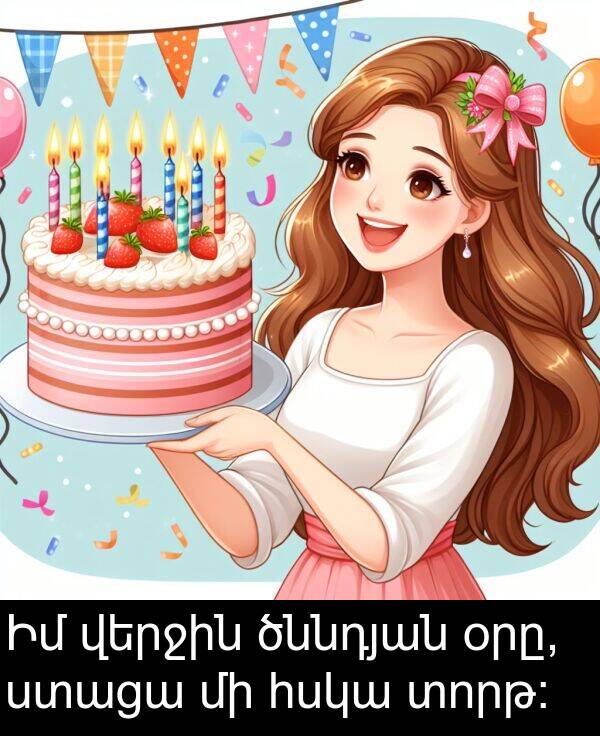 ստացա: Իմ վերջին ծննդյան օրը, ստացա մի հսկա տորթ։