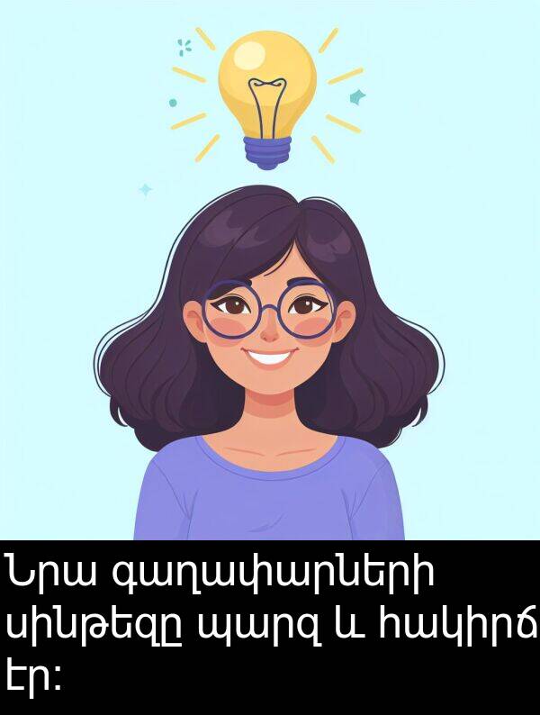 սինթեզը: Նրա գաղափարների սինթեզը պարզ և հակիրճ էր։