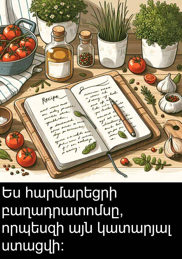 հարմարեցրի: Ես հարմարեցրի բաղադրատոմսը, որպեսզի այն կատարյալ ստացվի: