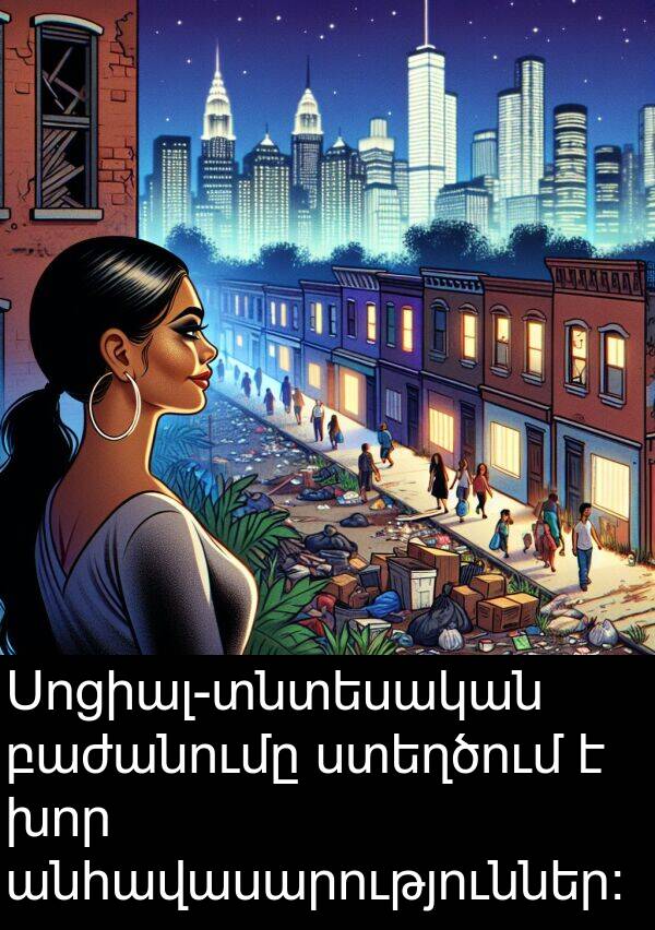 բաժանումը: Սոցիալ-տնտեսական բաժանումը ստեղծում է խոր անհավասարություններ: