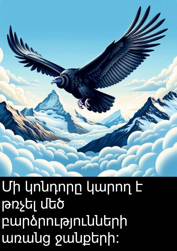 ջանքերի: Մի կոնդորը կարող է թռչել մեծ բարձրությունների առանց ջանքերի: