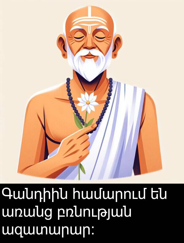 բռնության: Գանդիին համարում են առանց բռնության ազատարար: