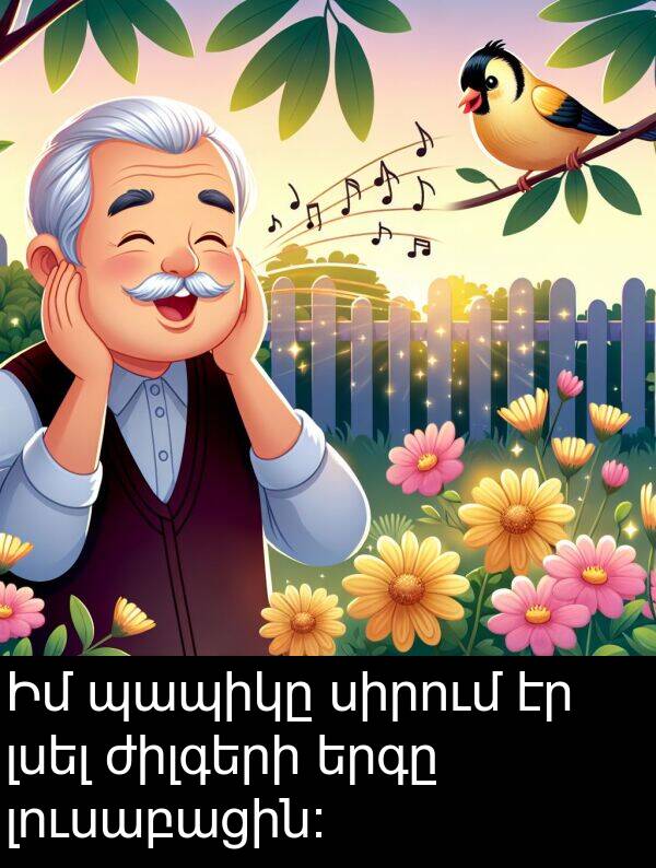 պապիկը: Իմ պապիկը սիրում էր լսել ժիլգերի երգը լուսաբացին։