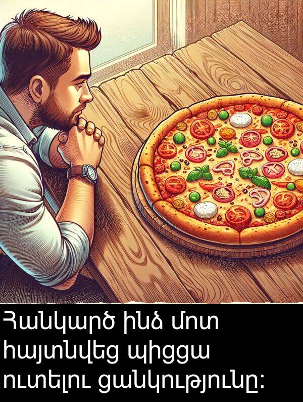 ցանկությունը: Հանկարծ ինձ մոտ հայտնվեց պիցցա ուտելու ցանկությունը: