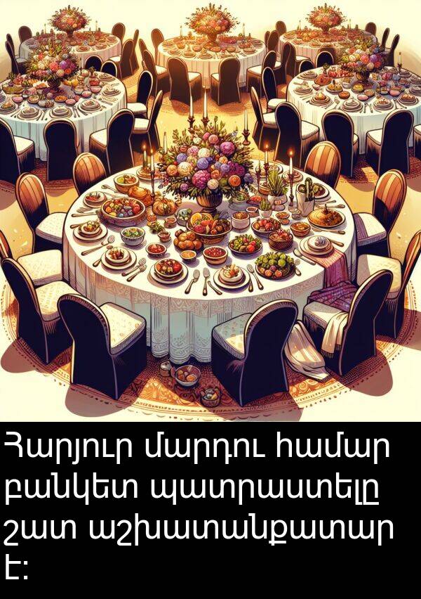պատրաստելը: Հարյուր մարդու համար բանկետ պատրաստելը շատ աշխատանքատար է: