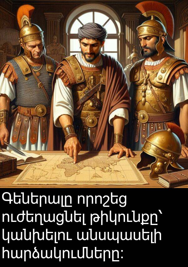 կանխելու: Գեներալը որոշեց ուժեղացնել թիկունքը՝ կանխելու անսպասելի հարձակումները։