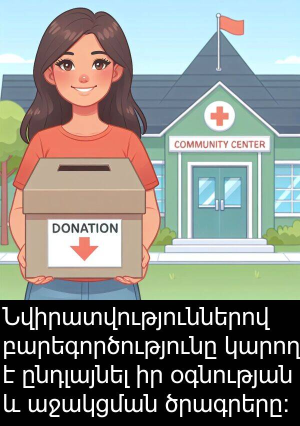 ծրագրերը: Նվիրատվություններով բարեգործությունը կարող է ընդլայնել իր օգնության և աջակցման ծրագրերը:
