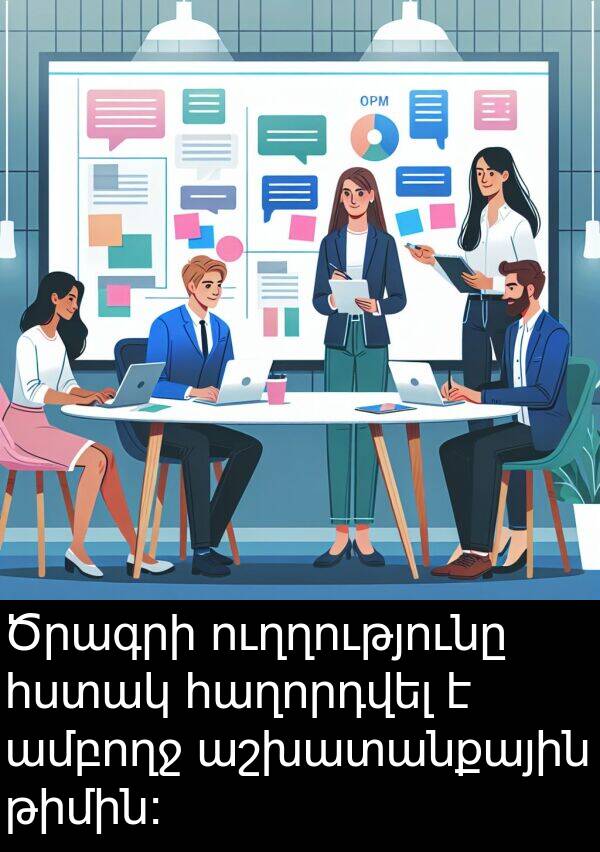 թիմին։: Ծրագրի ուղղությունը հստակ հաղորդվել է ամբողջ աշխատանքային թիմին։