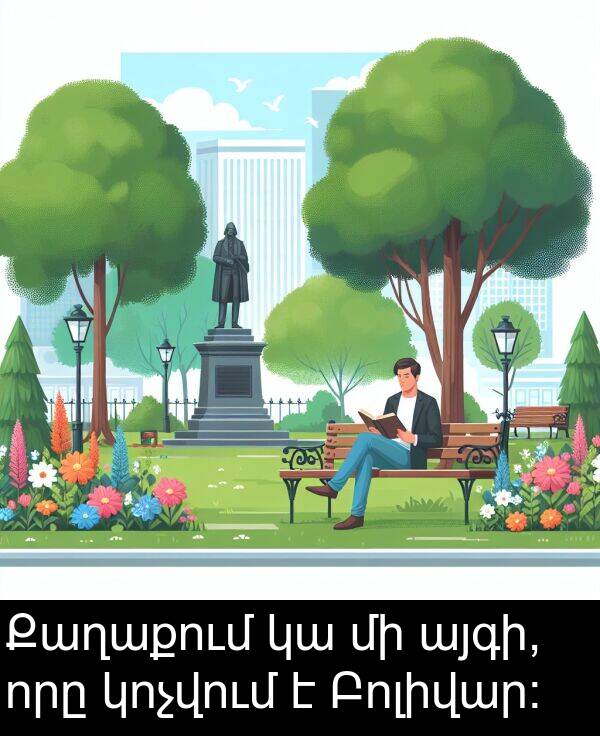 որը: Քաղաքում կա մի այգի, որը կոչվում է Բոլիվար: