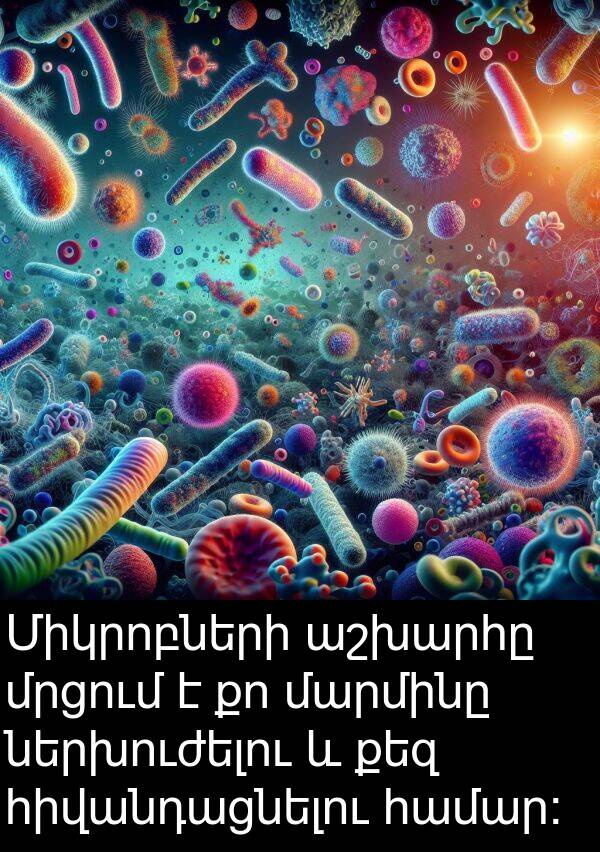 մարմինը: Միկրոբների աշխարհը մրցում է քո մարմինը ներխուժելու և քեզ հիվանդացնելու համար:
