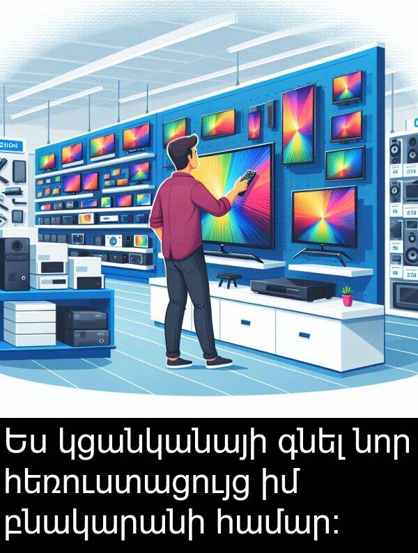 բնակարանի: Ես կցանկանայի գնել նոր հեռուստացույց իմ բնակարանի համար։