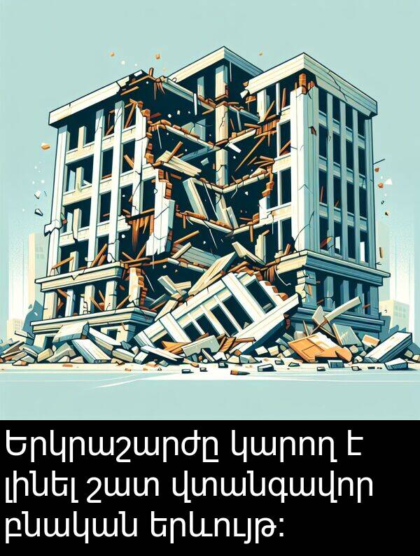 բնական: Երկրաշարժը կարող է լինել շատ վտանգավոր բնական երևույթ: