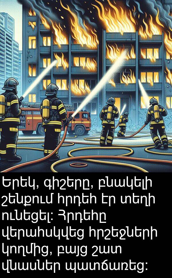 բնակելի: Երեկ, գիշերը, բնակելի շենքում հրդեհ էր տեղի ունեցել: Հրդեհը վերահսկվեց հրշեջների կողմից, բայց շատ վնասներ պատճառեց: