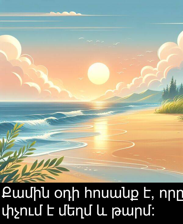 որը: Քամին օդի հոսանք է, որը փչում է մեղմ և թարմ։