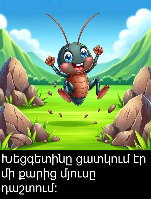 քարից: Խեցգետինը ցատկում էր մի քարից մյուսը դաշտում։