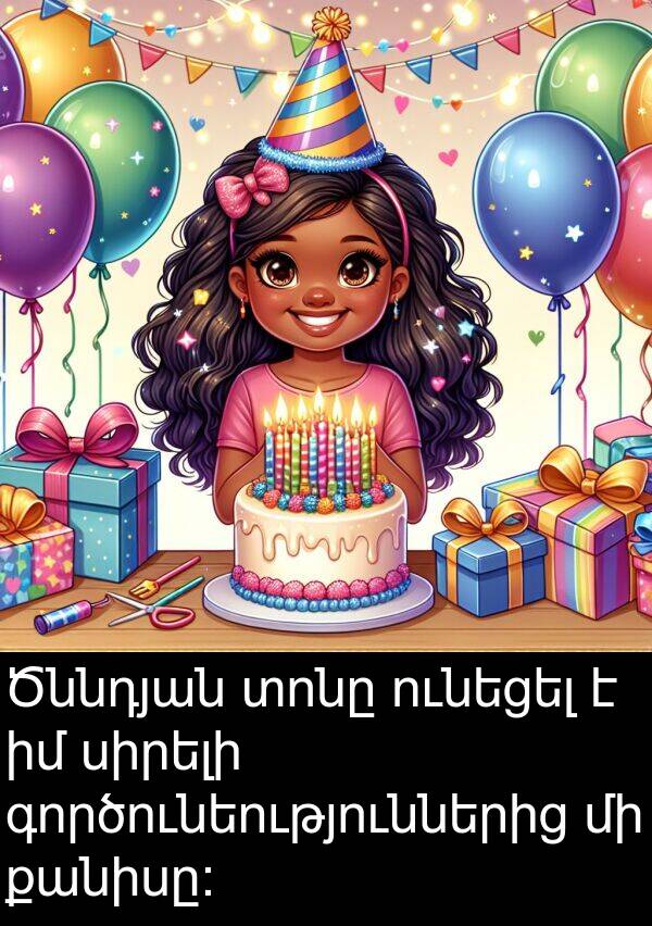 քանիսը: Ծննդյան տոնը ունեցել է իմ սիրելի գործունեություններից մի քանիսը: