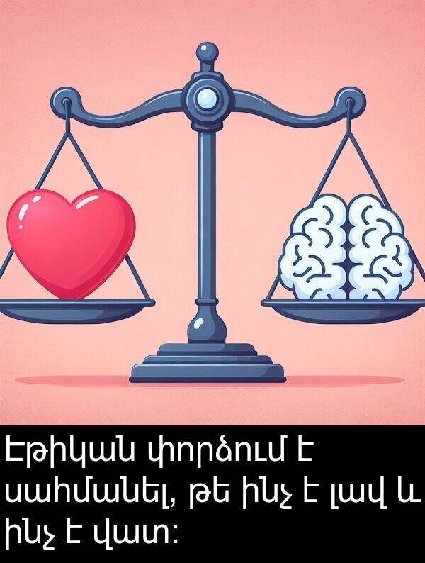 սահմանել: Էթիկան փորձում է սահմանել, թե ինչ է լավ և ինչ է վատ: