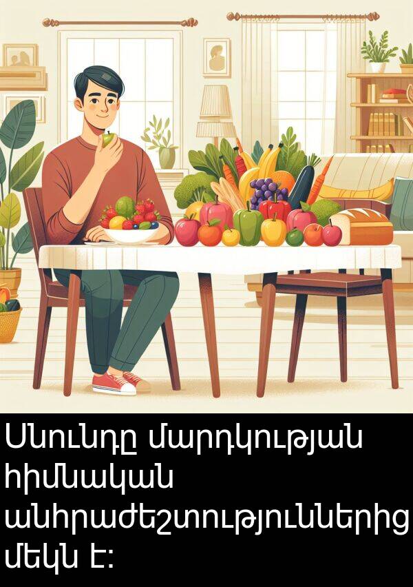 մարդկության: Սնունդը մարդկության հիմնական անհրաժեշտություններից մեկն է։