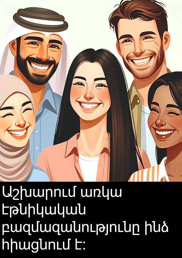 առկա: Աշխարում առկա էթնիկական բազմազանությունը ինձ հիացնում է: