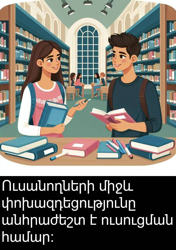 փոխազդեցությունը: Ուսանողների միջև փոխազդեցությունը անհրաժեշտ է ուսուցման համար։