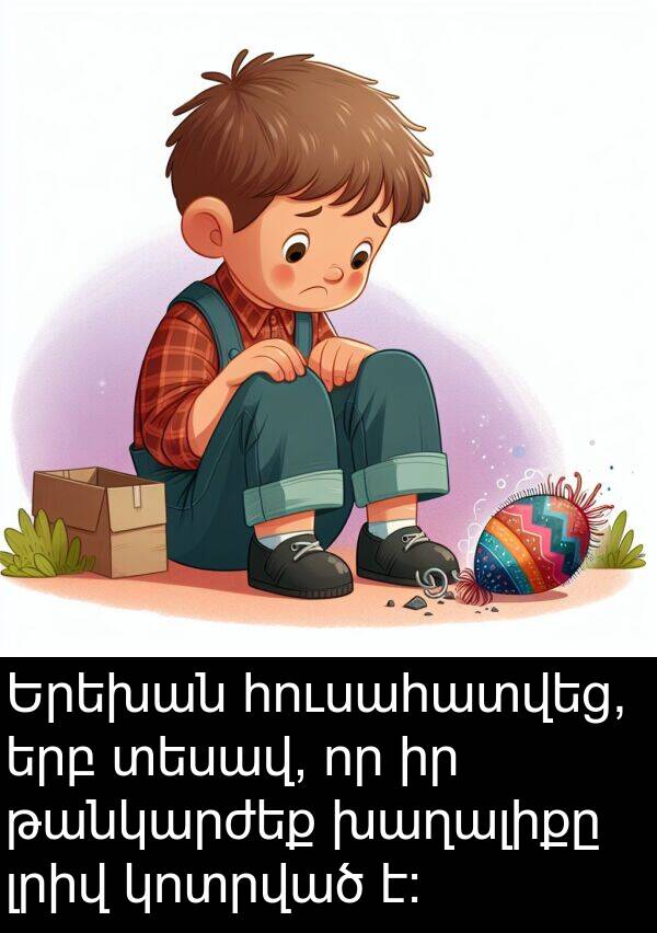 թանկարժեք: Երեխան հուսահատվեց, երբ տեսավ, որ իր թանկարժեք խաղալիքը լրիվ կոտրված է: