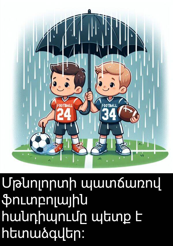 պատճառով: Մթնոլորտի պատճառով ֆուտբոլային հանդիպումը պետք է հետաձգվեր: