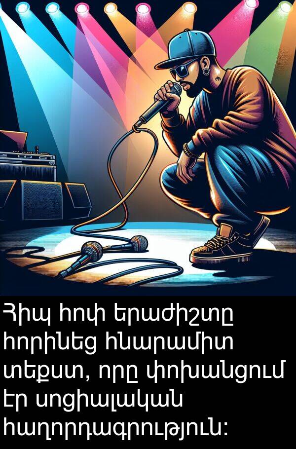 փոխանցում: Հիպ հոփ երաժիշտը հորինեց հնարամիտ տեքստ, որը փոխանցում էր սոցիալական հաղորդագրություն: