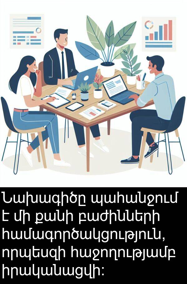 պահանջում: Նախագիծը պահանջում է մի քանի բաժինների համագործակցություն, որպեսզի հաջողությամբ իրականացվի: