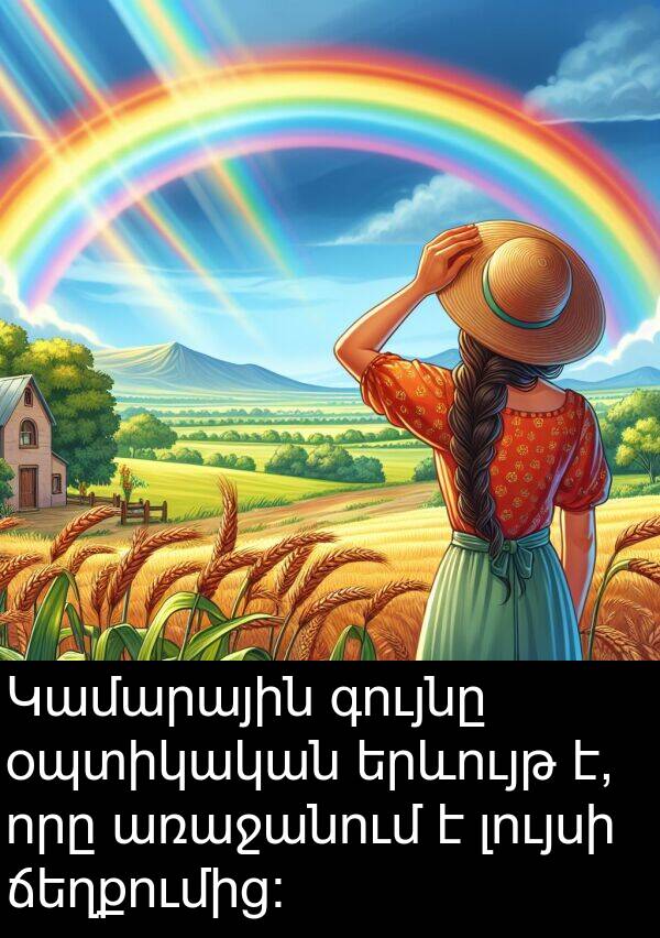 գույնը: Կամարային գույնը օպտիկական երևույթ է, որը առաջանում է լույսի ճեղքումից: