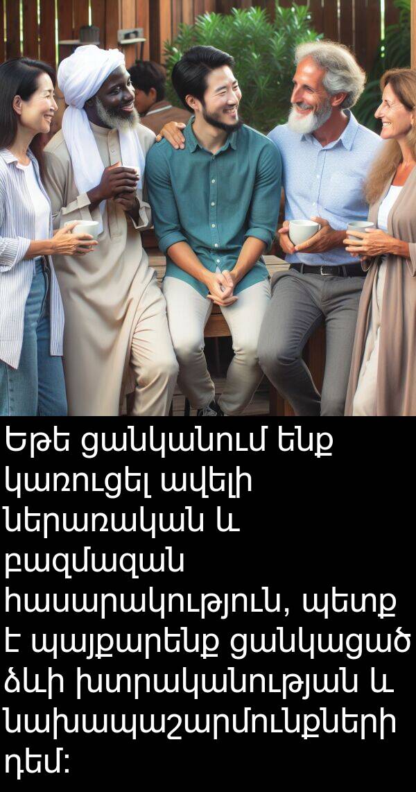 դեմ: Եթե ցանկանում ենք կառուցել ավելի ներառական և բազմազան հասարակություն, պետք է պայքարենք ցանկացած ձևի խտրականության և նախապաշարմունքների դեմ: