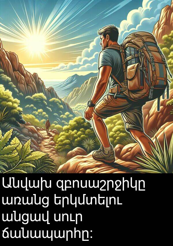 ճանապարհը: Անվախ զբոսաշրջիկը առանց երկմտելու անցավ սուր ճանապարհը: