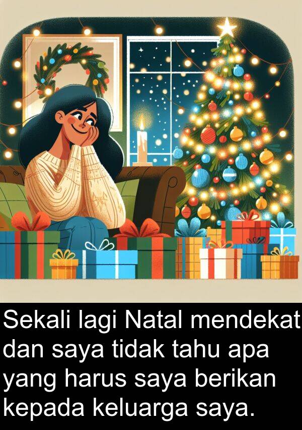 lagi: Sekali lagi Natal mendekat dan saya tidak tahu apa yang harus saya berikan kepada keluarga saya.
