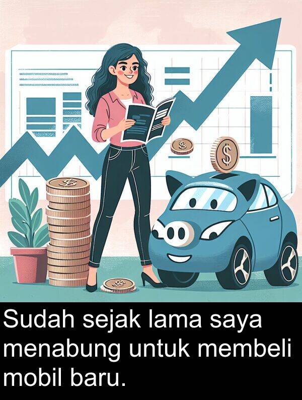 sejak: Sudah sejak lama saya menabung untuk membeli mobil baru.