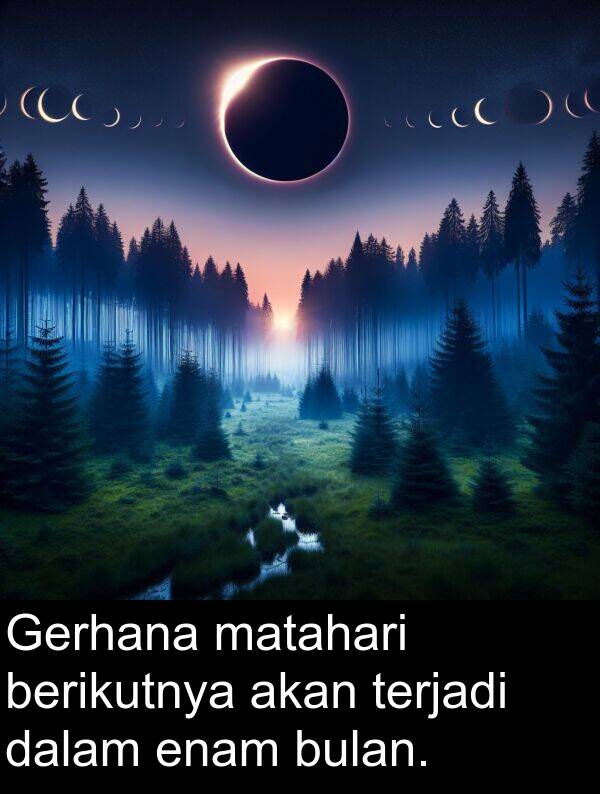 enam: Gerhana matahari berikutnya akan terjadi dalam enam bulan.